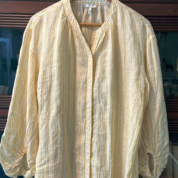 Joie Linen Yellow Stripe Beatrissa Shirt Dress - Picture 5 of 13